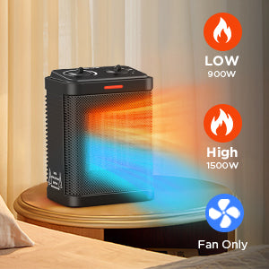 Space Heater, Portable Electric Ceramic Heater, Small Space Heater with Thermostat, 2S Fast Heating, Overheating & Tip-Over Protection, 1500W Heater for Indoor Use, Office, Home