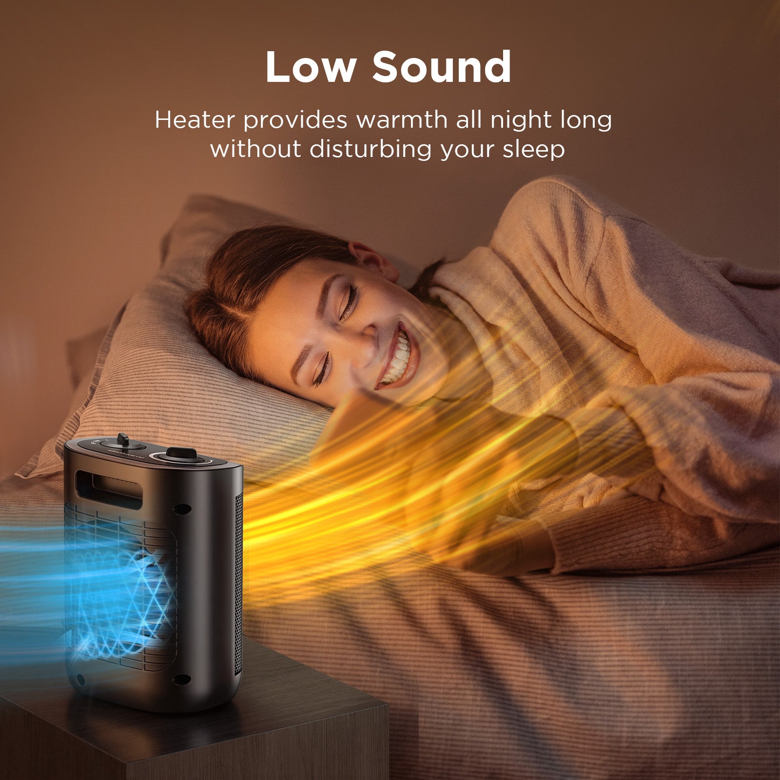 1500W PTC Ceramic Space Heater For Indoor Use, Portable Electric Heater with Adjustable Thermostat, Personal Office Heater with Overheat Tip-over, Small Safe for Indoor Home Bedroom