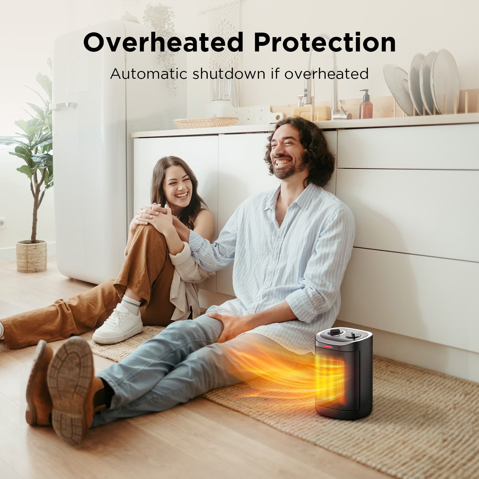 1500W PTC Ceramic Space Heater For Indoor Use, Portable Electric Heater with Adjustable Thermostat, Personal Office Heater with Overheat Tip-over, Small Safe for Indoor Home Bedroom