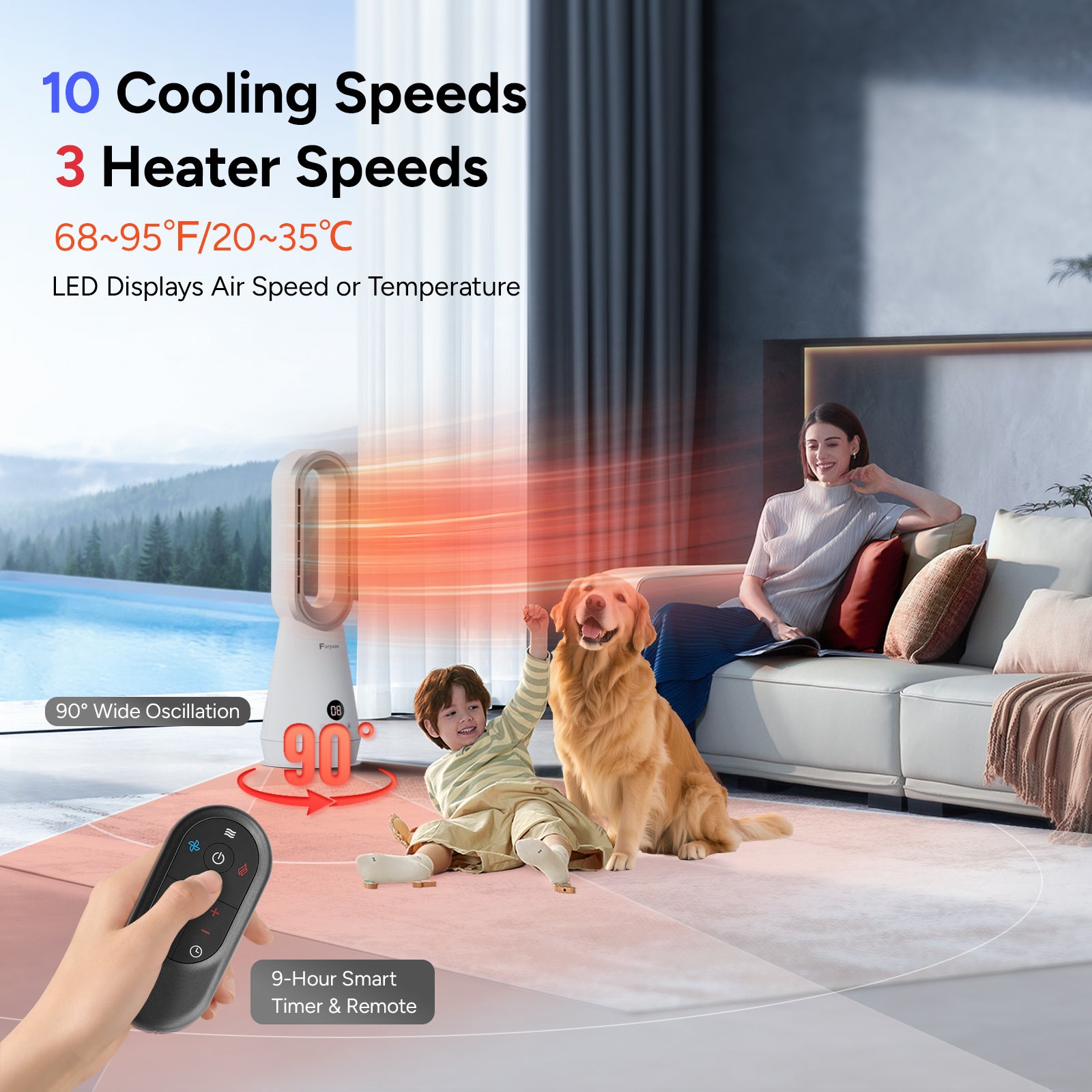 Faryuan 019LH Purifying Bladeless Fan with H11 Filter