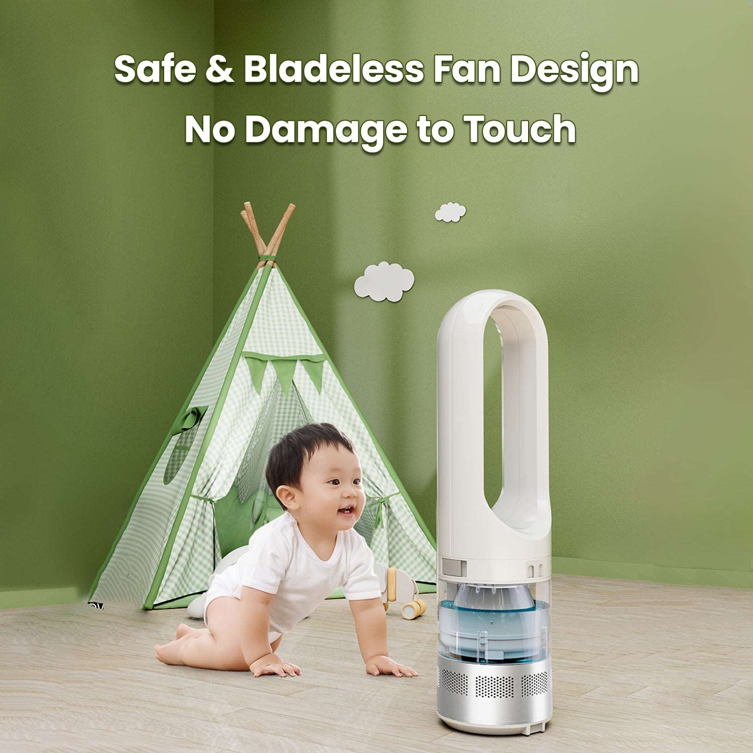 bladeless tower fan is safe for children and pet