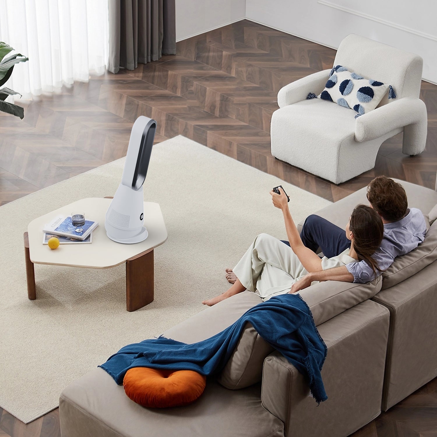 020L New Design Cooling Bladeless Fan Smart Home Tower Fan with Filter Air Purifier