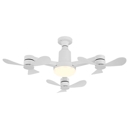 Faryuan 27 Inch Drone-Inspired Socket Fan Light with Remote, 3-Head Foldable Screw-in Ceiling Fan, 3-Color Dimmable LED & 3 Speeds, Modern Bulb Fan for Bedroom