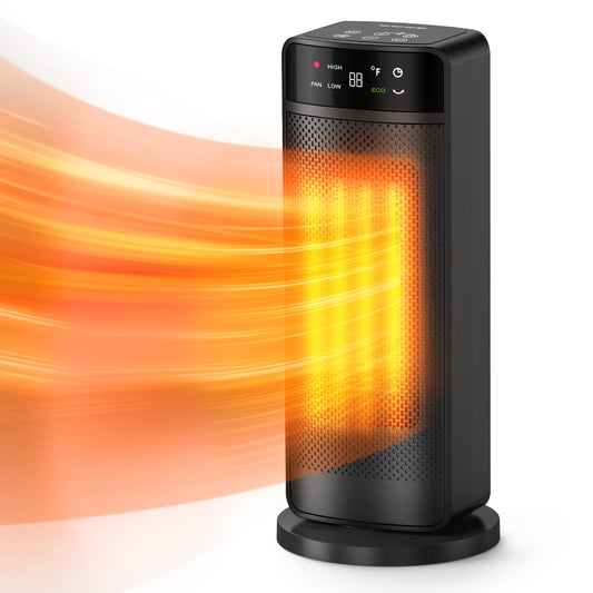 Space Heaters for Indoor Use, 1500W Fast Heating Oscillating Portable Electric PTC Ceramic Heater with Thermostat, 4 Modes, Overheat Protection, 1-24h Timer, Remote for Bedroom Office