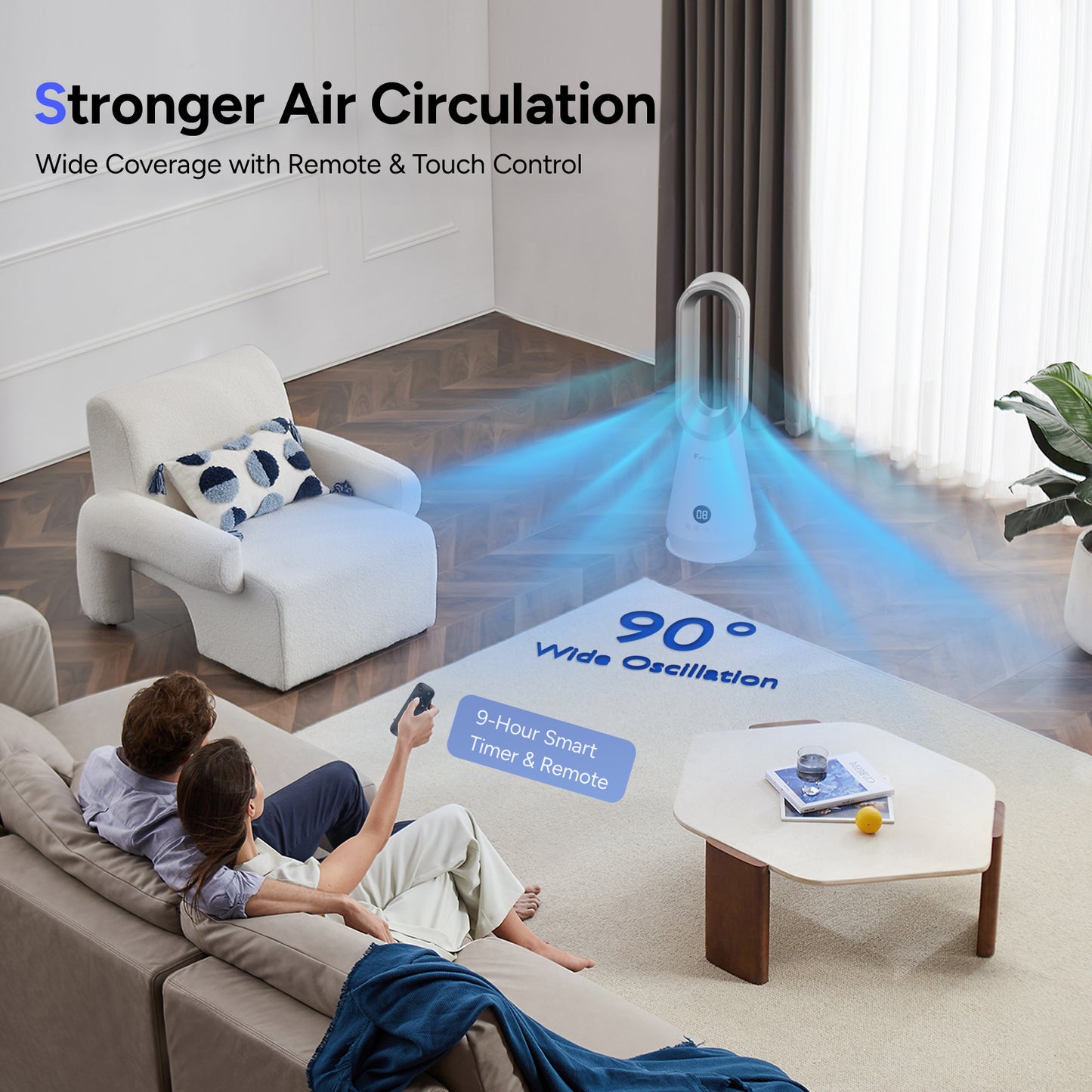 Faryuan 019L 2-in-1 Bladeless Tower Fan with H11 filter