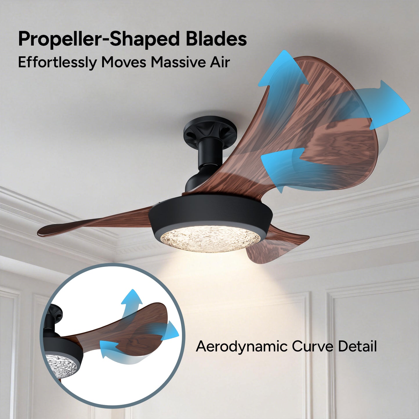 Faryuan 25 Inch Ceiling Fan with LED Light