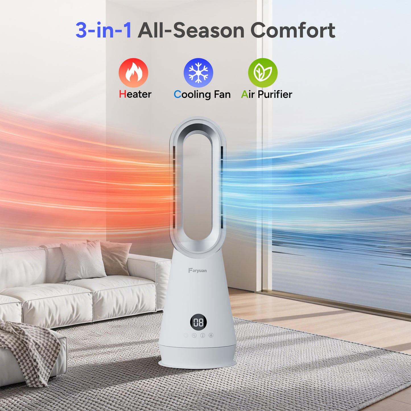 Faryuan 019LH Purifying Bladeless Fan with H11 Filter