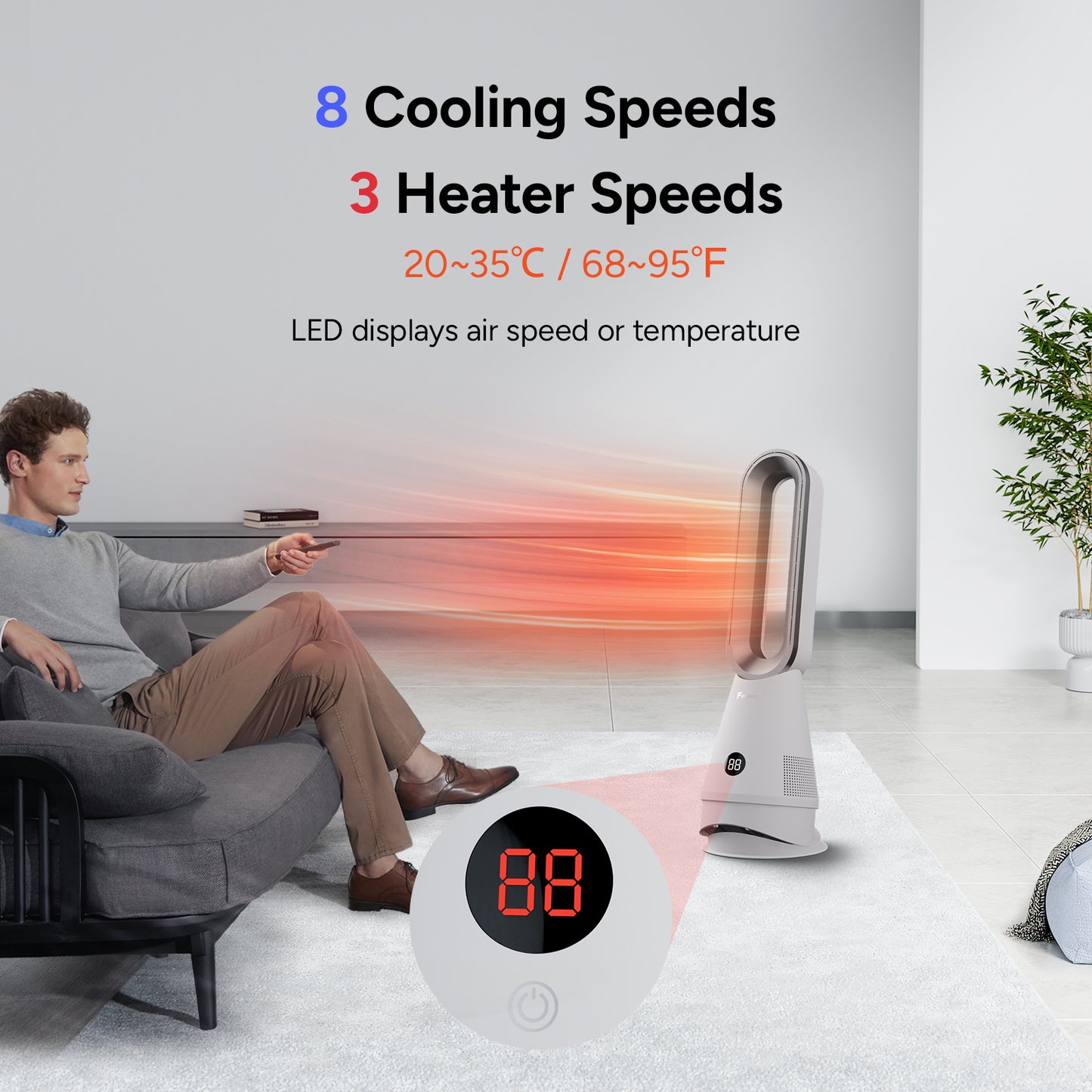 Faryuan 020LH Bladeless Tower Fan with Filter