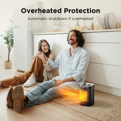 1500W PTC Ceramic Space Heater For Indoor Use, Portable Electric Heater with Adjustable Thermostat, Personal Office Heater with Overheat Tip-over, Small Safe for Indoor Home Bedroom