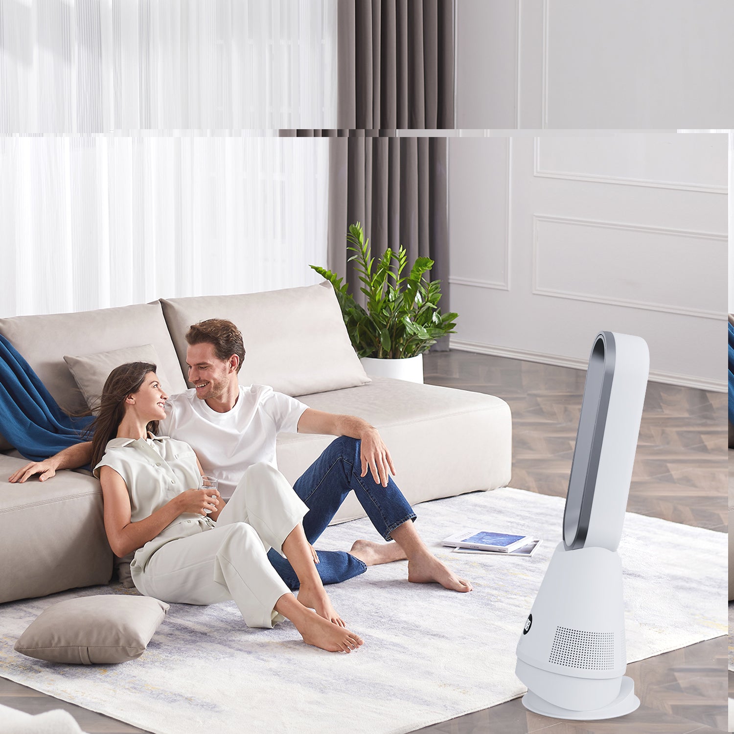 New Design 020 Cooling Bladeless Fan Smart Home Tower Fan with Filter Air Purifier